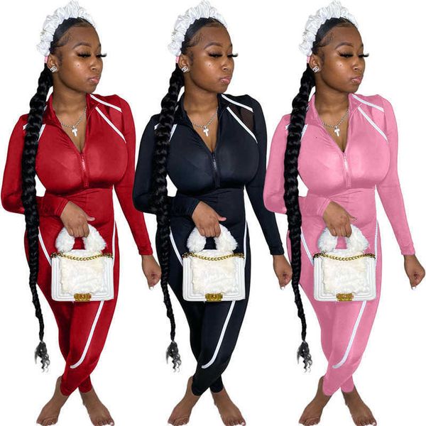 

women's jumpsuits & rompers panelled ziiper romper fashion contrast color skinny jumpsuit crew neck designer womens clo i83l, Black;white