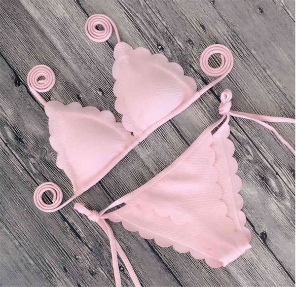 

2021 print bikini set push-up swimsuit new summer swimwear women bandage bathing suit halter swimming suit brazilian bikini