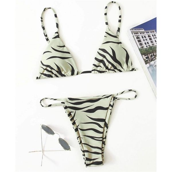 

zebra bikini woman swimsuit female swimwear women`s mini thong bikinis set summer beachwear swimming for bathing suit 210621, White;black