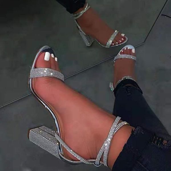

dress shoes woman crystal cross tied sandals 2021 summer women buckle strap high heels female party fashion pumps ladies open toe, Black