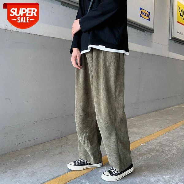 

yemi fashion|hong kong style bf wide-legged straight fall casual pants japanese loose trend corduroy men #bg18, Black