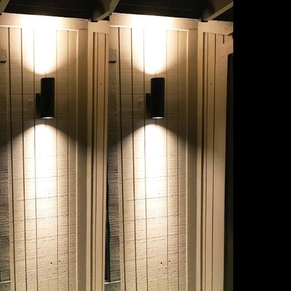 

outdoor wall lamps 30w led sconces matte black aluminum lights up down cylinder lamp exterior light fixture for garden porch