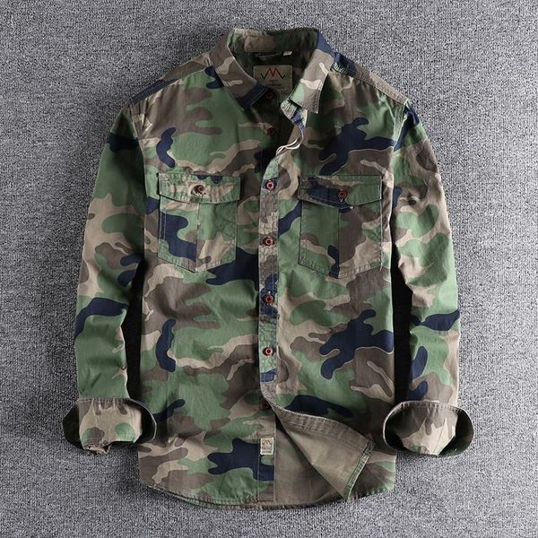 

men's casual shirts men camouflage cargo of durable walks in the air sport military style daily youth breasted, White;black