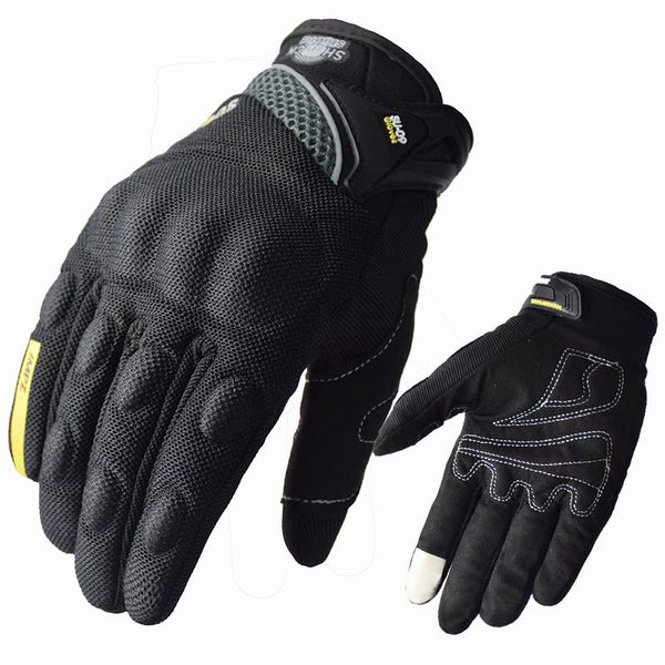 

cycling gloves summer touch screen motorcycle riding glove full finger mesh breathable motocross luvas moto mtb dirt bike, Black