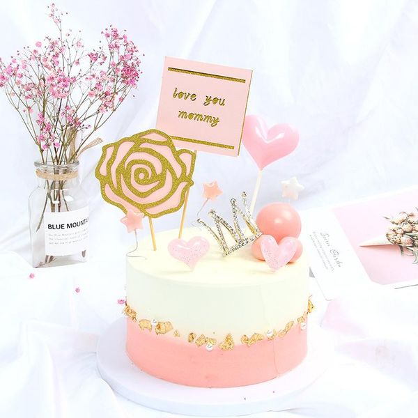 

other event & party supplies beautiful creativity cake erlove mom goddess birthday card rose plug-in insert happy decoration