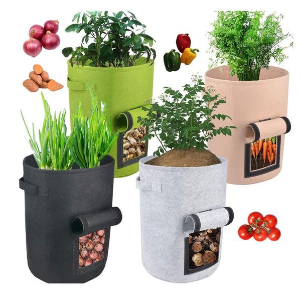 

garden outdoor planting grow bag strawberry vertical flower pouch root breathable vegetable round reusable pot planter planters & pots