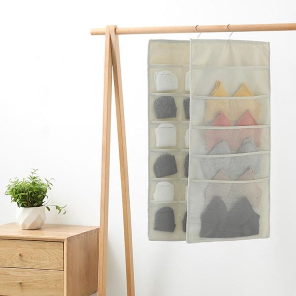 

storage boxes & bins 1 piece double-sided bag underwear socks holder home bedroom door oxford cloth hanging
