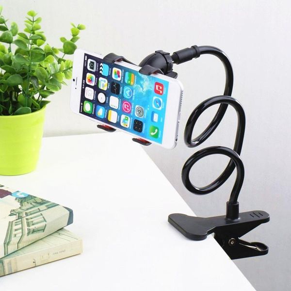 

cell phone mounts & holders 1pc universal lazy mobile gooseneck stand holder flexible bed desk table clip bracket for