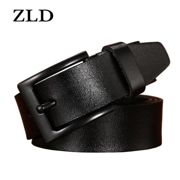 

brand men's belt fashion luxury strap male cowhide belts jeans vintage wild leather pin buckle men gift, Black;brown