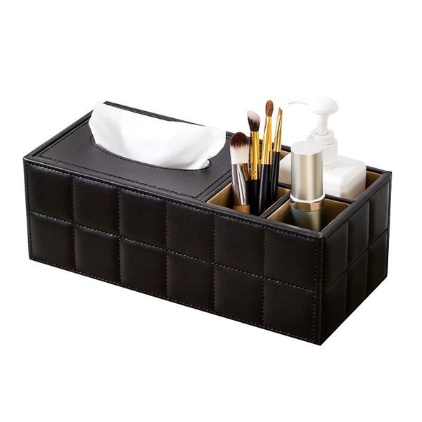 

tissue boxes & napkins pu leather box napkin holder home office desk organizer storage for pen remote controller cover