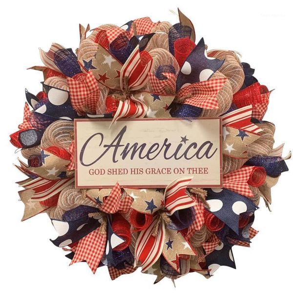 

independence day wreath porch decoration front door outdoor the letter creative hanging round decor wreaths garlands decorative flowers &1