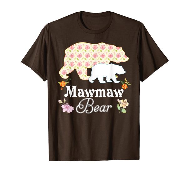 

mawmaw floral bear mommy grandma t-shirt mother father day, White;black