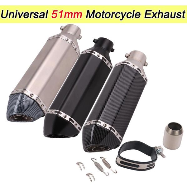 

motorcycle exhaust system 51mm universal muffler pipe with db killer escape moto for cb650f cb1000r cbr250r er6n sv650 crf 230 z800 r1