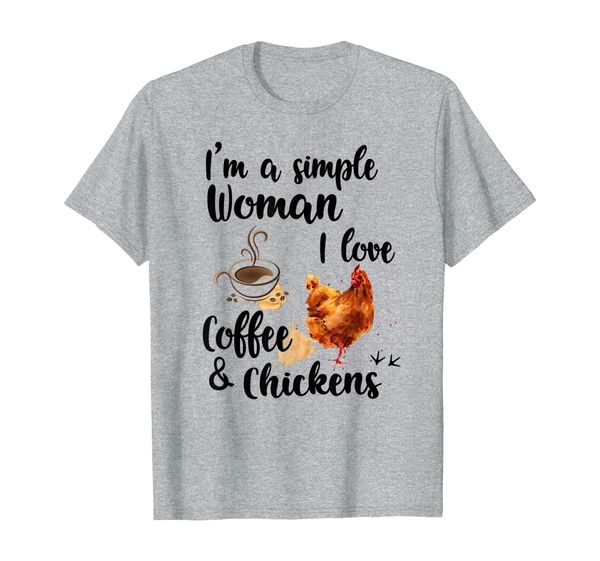 

farmer i'm a si'mple woman i love coffee chickens t-shirt, White;black