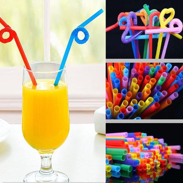 

drinking straws 100pcs long flexible bendy multicolor clean party extra