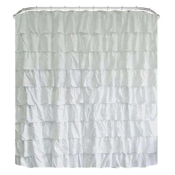 

shower curtains waterproof corrugated edge curtain ruffle bathroom decoration