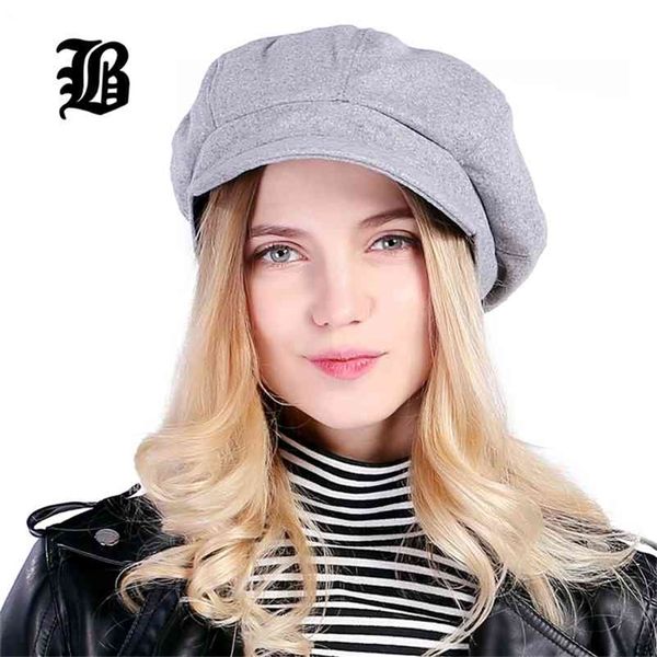 

[flb]super warm fashion artist wool women beret hat for cap female casual dome bare chapeu hats boina 210429, Blue;gray
