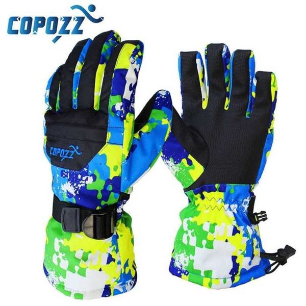 

copozz men snowboard gloves ski gloves snowmobile motorcycle winter skiing riding climbing waterproof snow 211124, Blue;gray