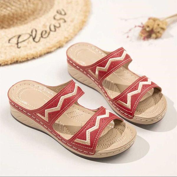

beach sandals women summer shoes thick sole wedges ladies holiday big size 42 sandalias mujer, Black
