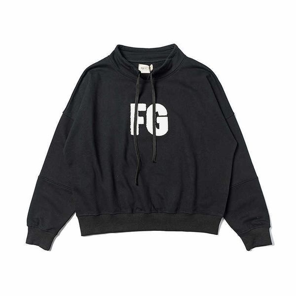 

2020 new fashion brand fog season 6 men's and women's same pair terry sweater casual whs, Black