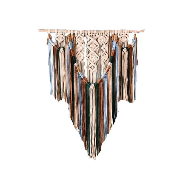 

tapestries nordic color cotton rope hand woven tapestry wall decoration sofa bedroom background rom decor aesthetic