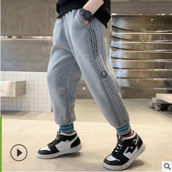 

boys sports pant 2021 spring/autumn children's trousers child clothing active long pants 2 patchwork colors size6-14 ly088, Blue