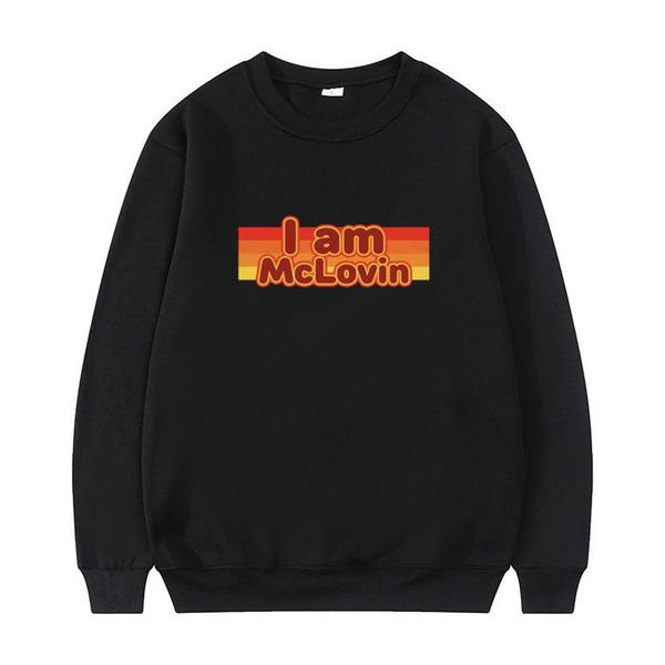 

men's hoodies & sweatshirts i am mclovin letter print sweatshirt men women hip hop punk streetwear couples black all-match loose pull