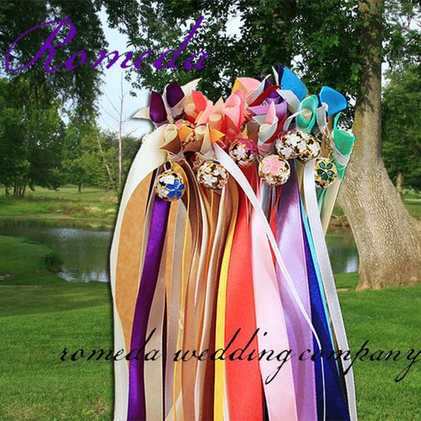 

party decoration est 50pcs/lot colorfu;l bell wedding ribbon wands for
