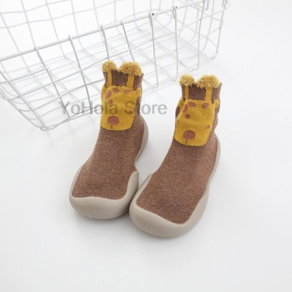 

first walkers baby boy girl shoes giraffe cartoon infant nonslip sock kid soft rubber sole toddler anti-slip floor socks