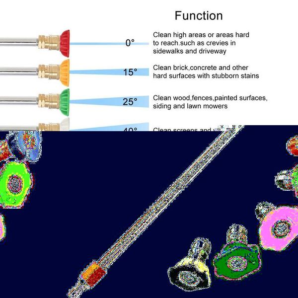 

water gun & snow foam lance pressure washer wand with adjustable angle nozzle, 16 in ch spray 180 degree 5 angles quick connect pivot adapte