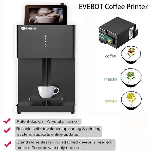 

printers evebot coffee machine edible grade ink cartridge 3d printer cake latte inkjet po