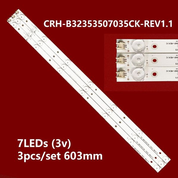 

3pcs led backlight strip 7lamp for haier le32al88u51 le32a31 le32g310z 32a6m crh-b32353507035-rev1.1 strips