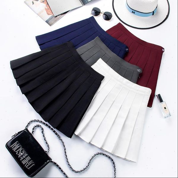 

women skirts high waist skirt black korean summer plaid female anime short