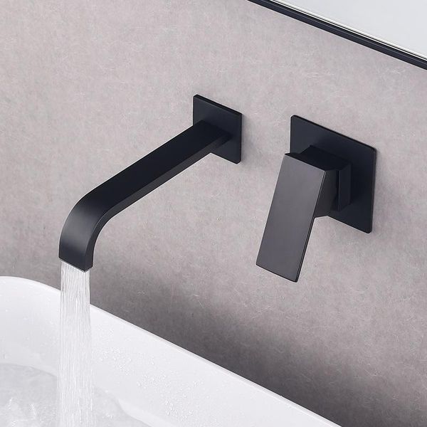 

mablack/chrome bathroom wall mounted faucet quality brass waterfall basin water mixer single handle square tap sink faucets