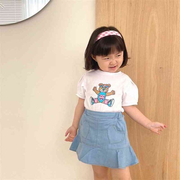 

summer arrival girls fashion denim skirts kids korean design for 210528, Blue