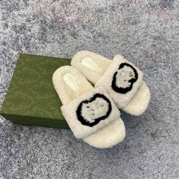 

slippers slipper female summer wear 2022 autumn and winter non-slip fairies baotou drag flat lamb hair slip-on slippers size 35-40 24az, Black
