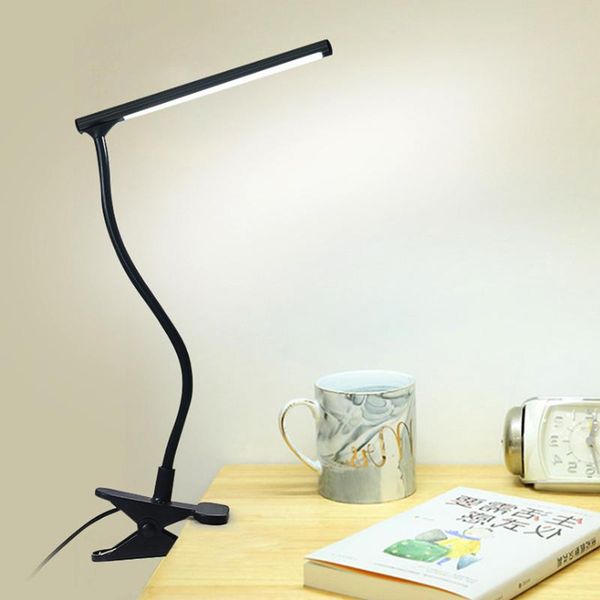 

clip led table lamp dimmable touch switch flexible neck reading light clamp desk switching and stepless dimming lamps