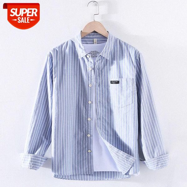 

jm085 blue and white striped shirt men's long sleeve #vm0x, White;black