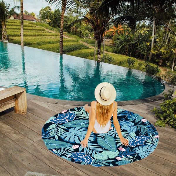 

towel round shape beach chiffon allover print shawl