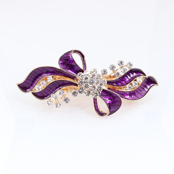 

hair clips & barrettes fashion jewelry lady hairpin cravat rhinestone price beautiful flower nickel free, Golden;silver
