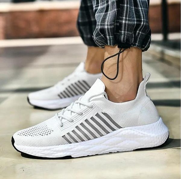 

ey891 men's sneakers shoes breath leather mesh men discount lightweight pu trainer casual walking grey white black eu39-44