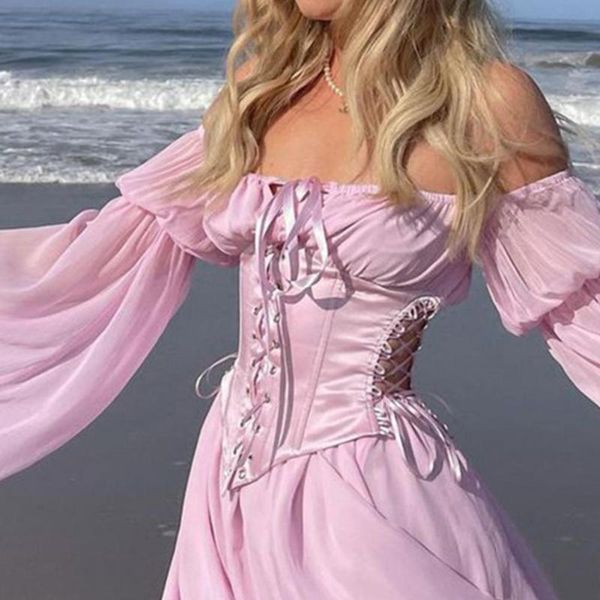 

belts waist corset women waistband eye-catching tight slim fit lace-up gathered cincher for, Black;brown