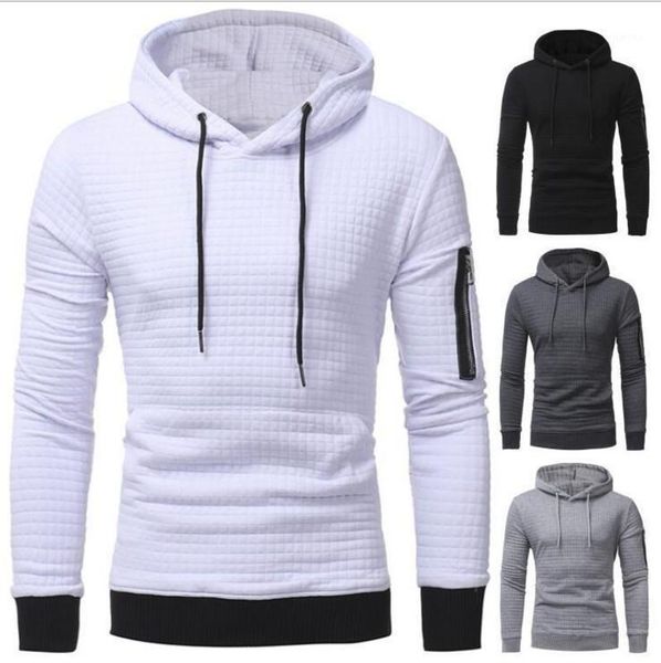 

men's hoodies & sweatshirts 2021 brand autumn slim and thick pullover for male diagonal zipper hoodie sweatshirt, Black