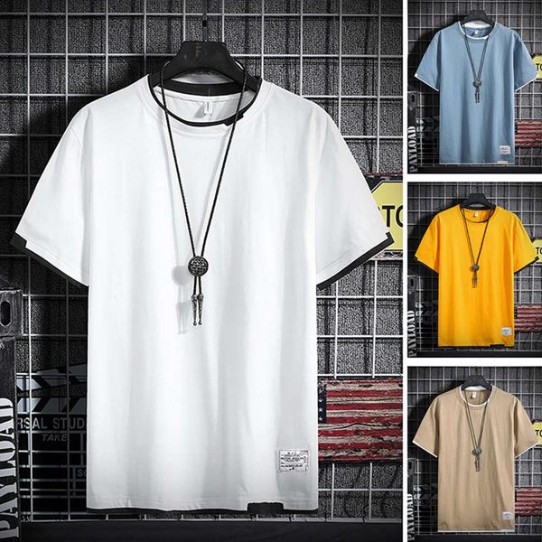 

t-shirt summer cotton loose solid t simple casual half men, White;black