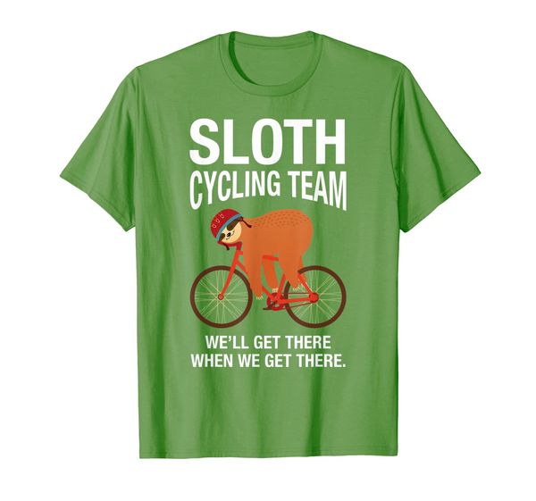 

sloth cycling team - lazy sloth sleeping on bicycle t-shirt, White;black