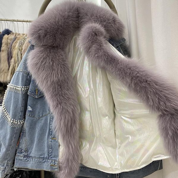 

women's fur & faux 2021 winter cowboy parties overcome female bladder removable collars short overcoat, Black