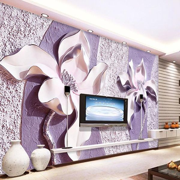 

wallpapers custom 3d wallpaper modern embossed flowers wall murals paper living room tv backdrop cloth home decor coverings