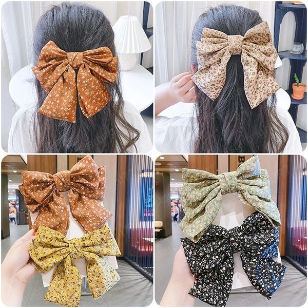 

big bowknot barrettes three layer butterfly floral hairpins girls cute sweet bow hairpins headwear hair accessories, Slivery;white