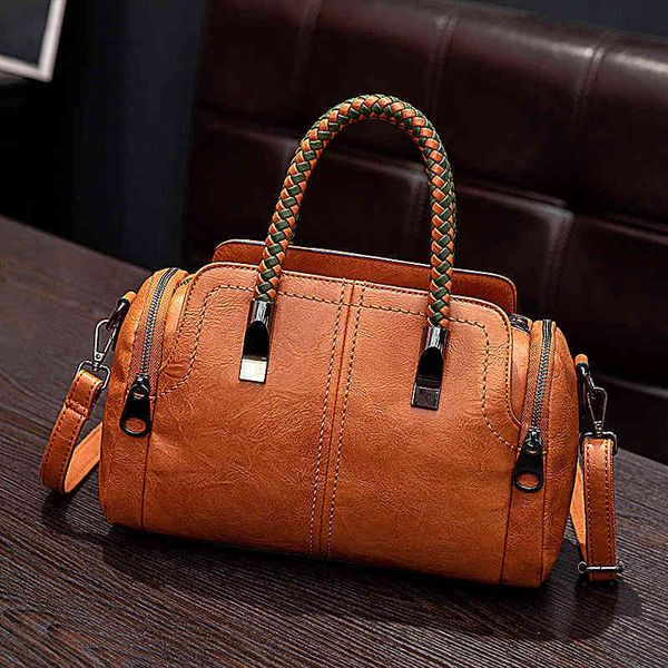 

big fashion 2020 d09 women new diagonal versatile boston women's bag satchel knitting hand