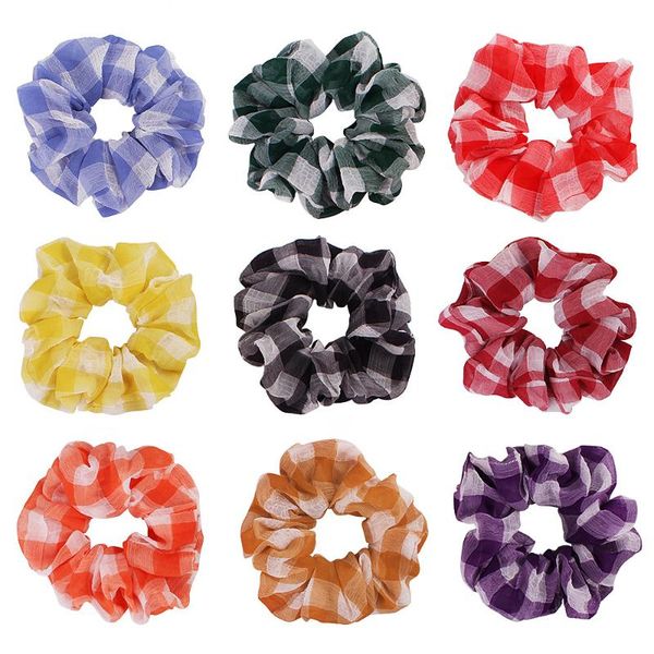 

hair accessories 1pc fashion scrunchies elastic bands polka lattice striped pleated headbands ties for women